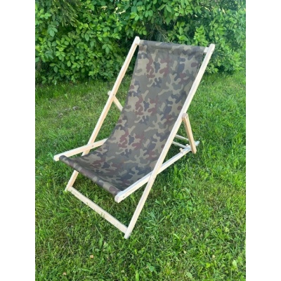 Zestaw - 2x Leżak Składany Drewniany + Drewniany Stolik