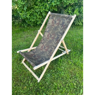 Zestaw - Leżak Składany Drewniany + Drewniany Stolik